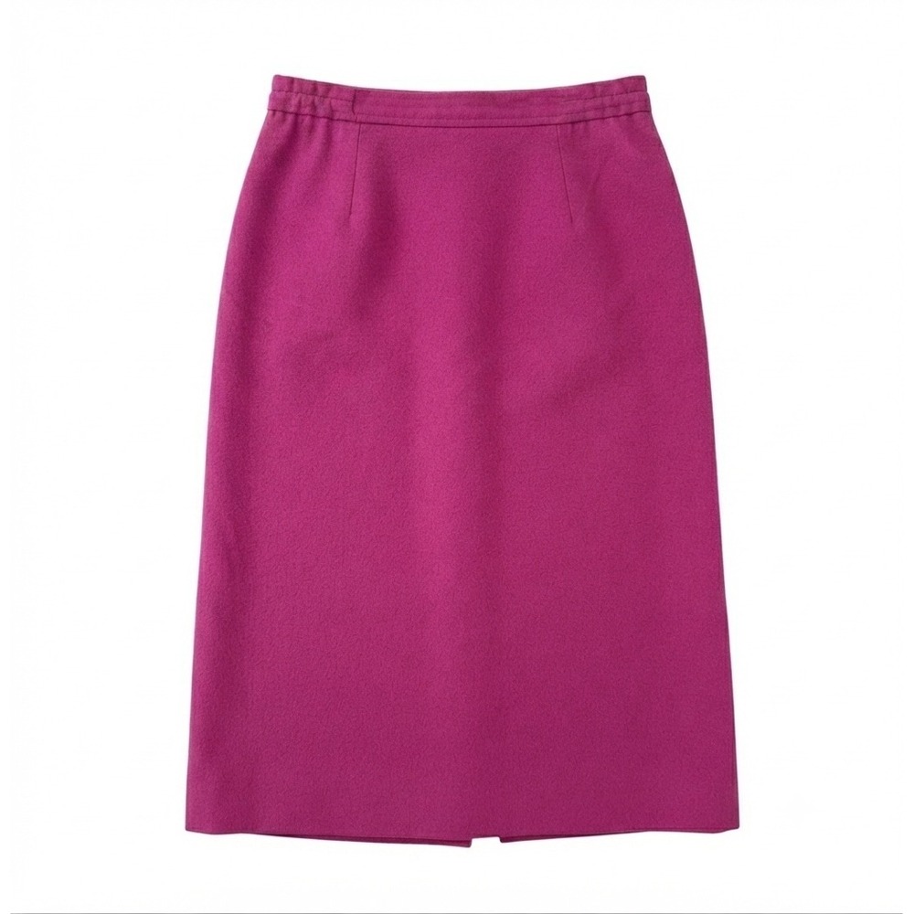 Vintage Country Suburbans Magenta Pink 100% Wool Pencil Skirt ILGWU Made in USA